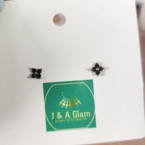 Black Clover Stud Earrings